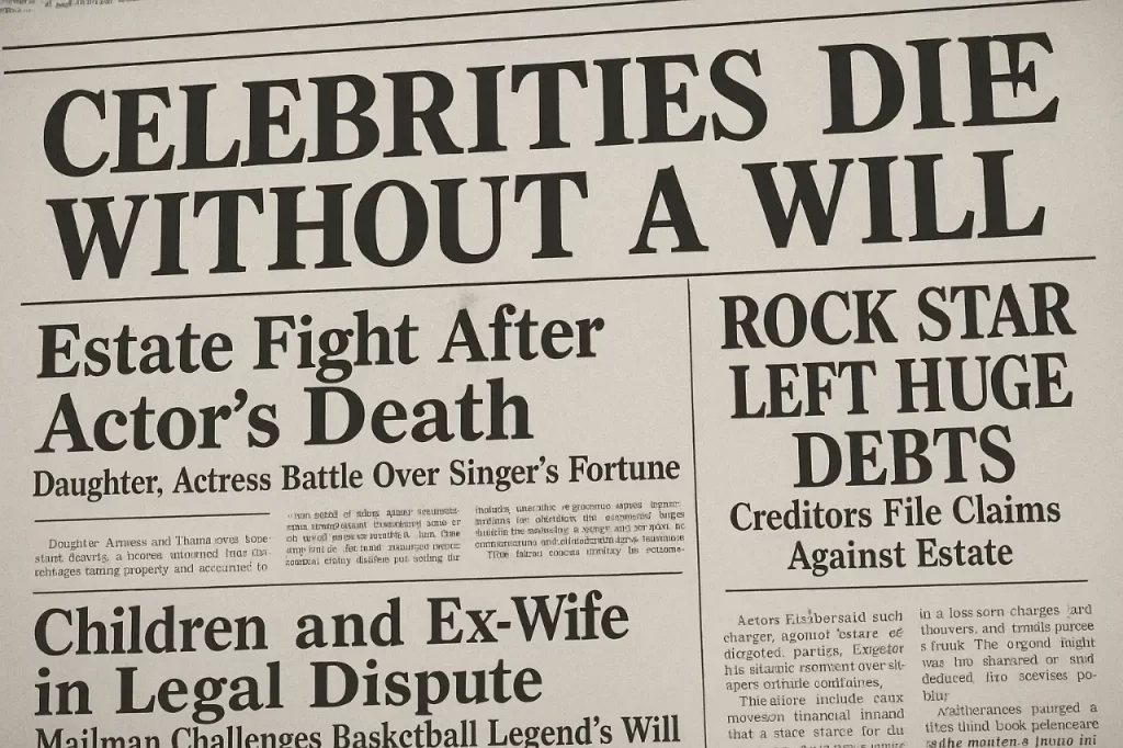 Examples of celebrity estate planning mistakes in the news