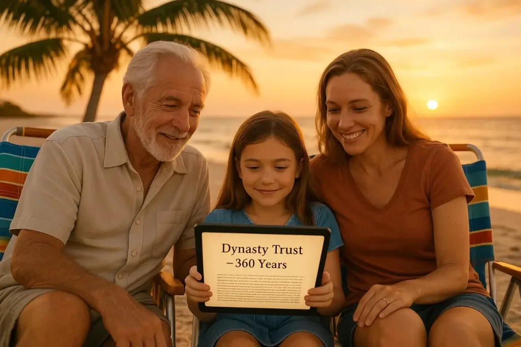Florida dynasty trust lasting 360 years securing multigenerational estate.