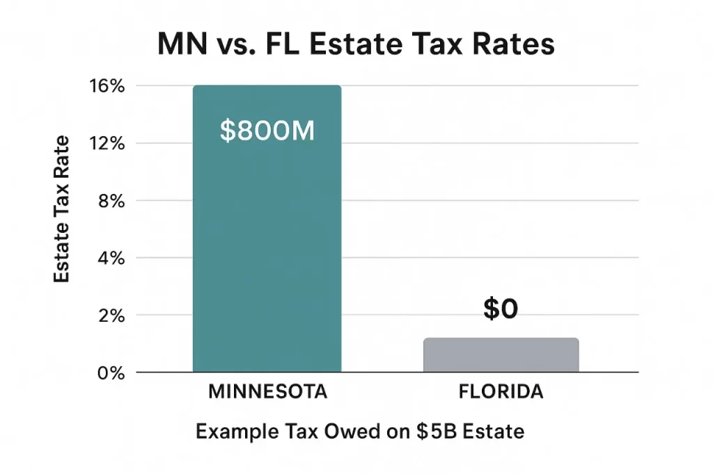 Minnesota estate tax planning to Florida tax savings chart.