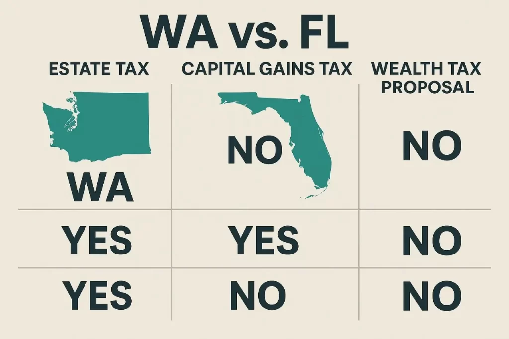 Rich planning vs poor planning outcome in Washington to Florida estate planning