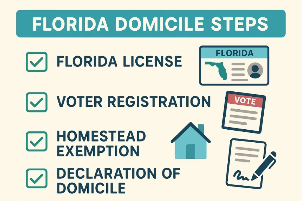 Steps for Minnesota to Florida estate planning through domicile change.