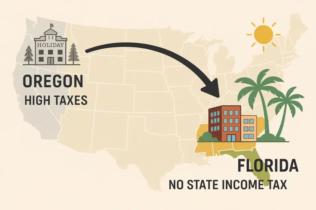 Oregon business moving to Florida—tax and cost advantages.